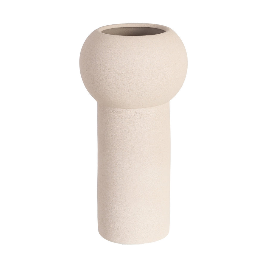 CREAM CERAMIC DECORATION VASE 16 X 16 X 40 CM