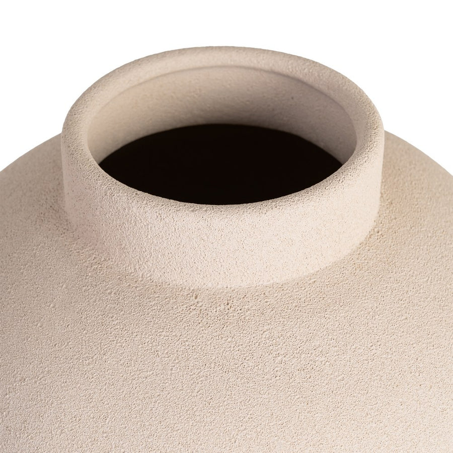 JARRÓN CREMA CERÁMICA DECORACIÓN 26 X 26 X 26 CM
