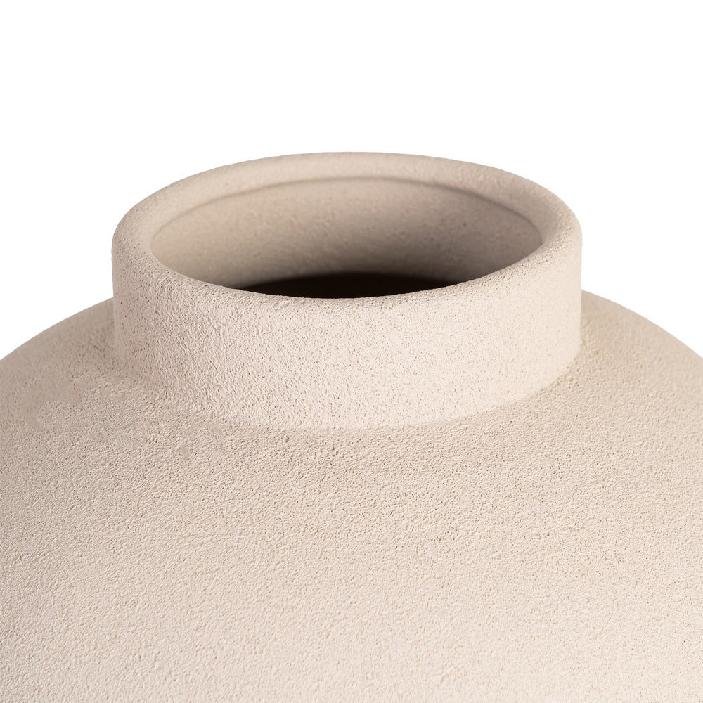 JARRÓN CREMA CERÁMICA DECORACIÓN 26 X 26 X 26 CM