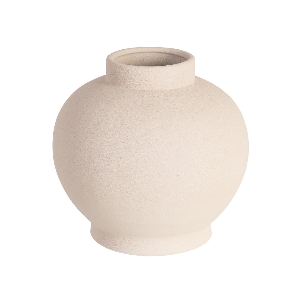 JARRÓN CREMA CERÁMICA DECORACIÓN 26 X 26 X 26 CM