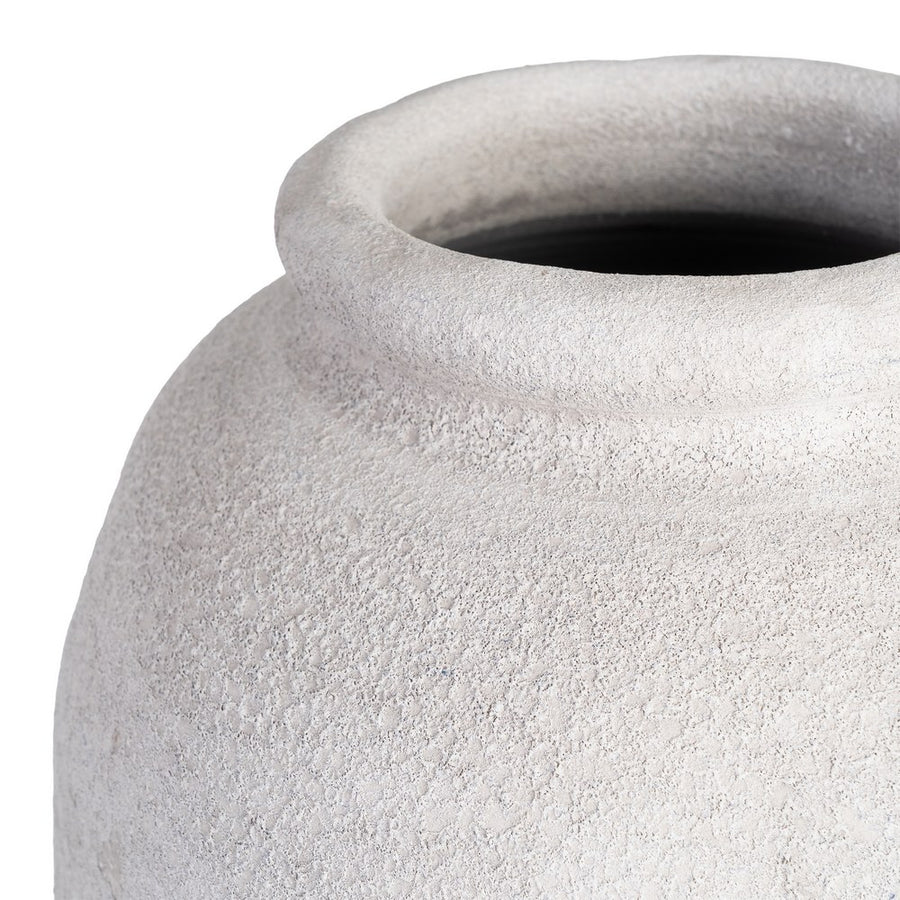 WHITE CERAMIC DECORATIVE VASE 25 X 25 X 60 CM