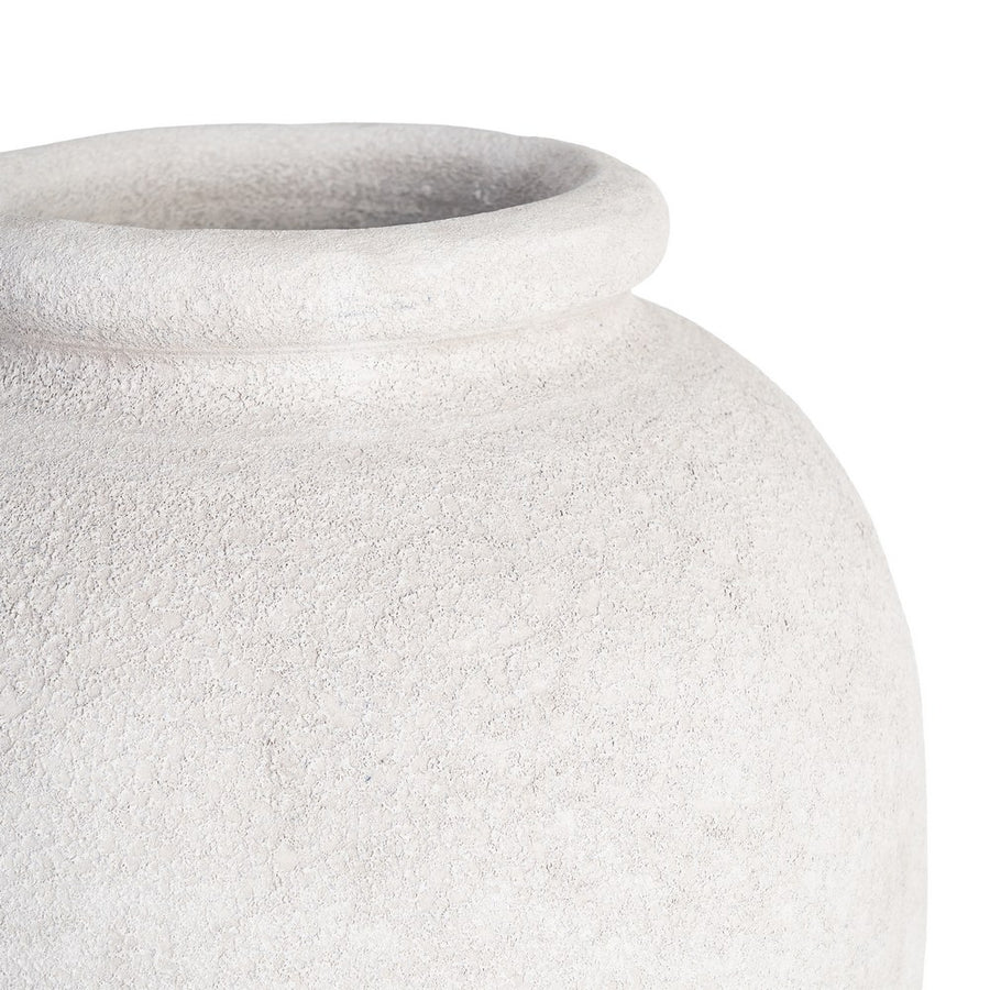 WHITE CERAMIC DECORATIVE VASE 25 X 25 X 60 CM