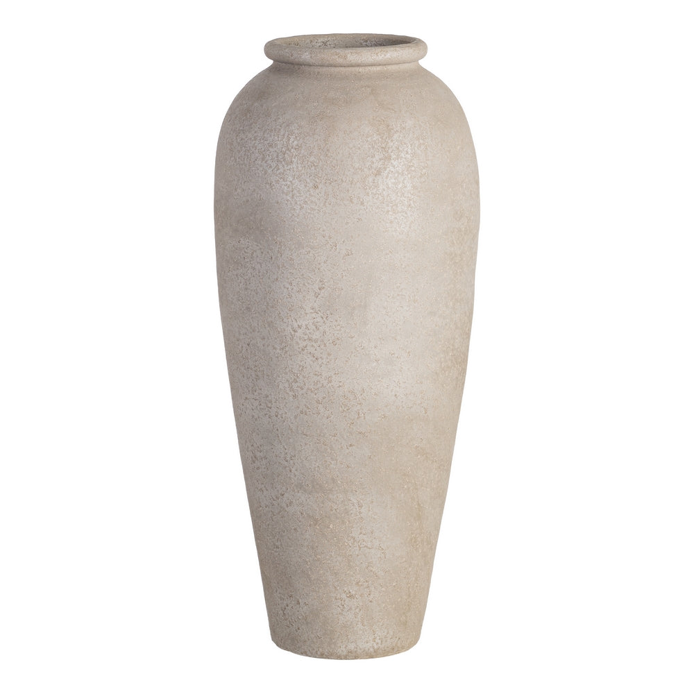 JARRÓN CREMA CERÁMICA DECORACIÓN 30 X 30 X 80 CM