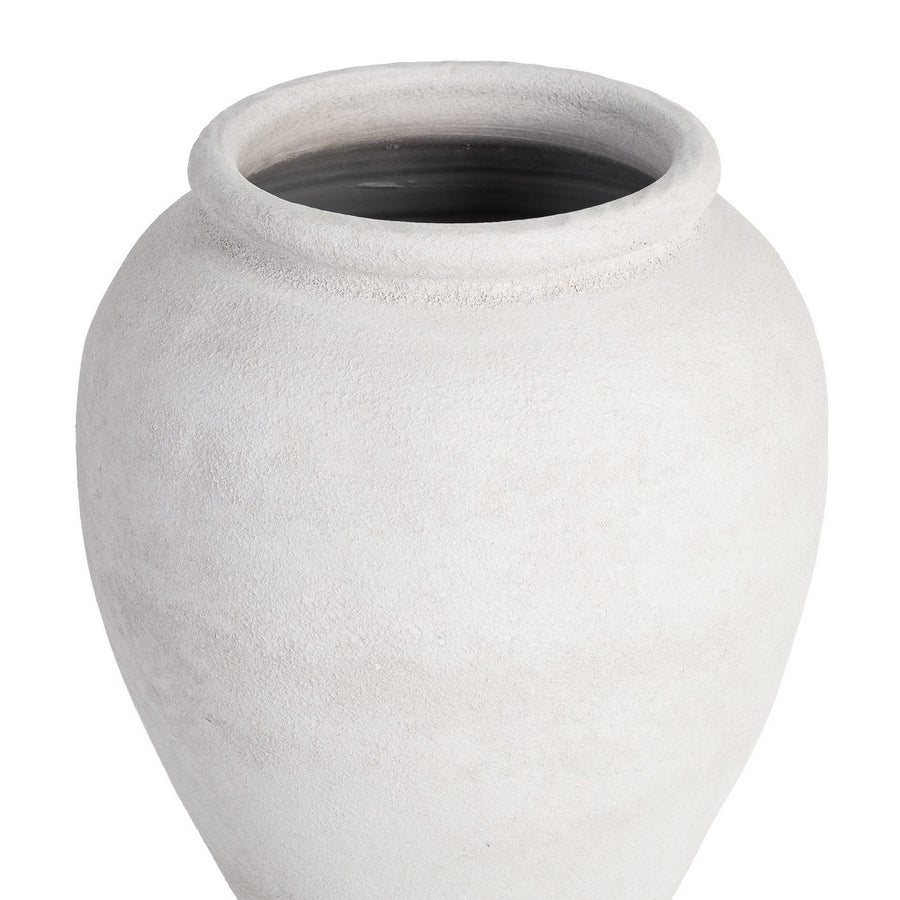 MACETERO BLANCO CERÁMICA DECORACIÓN 30 X 30 X 40 CM