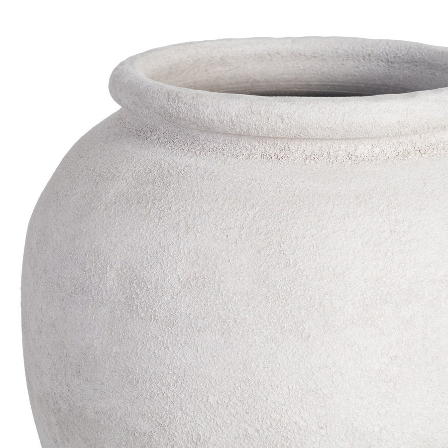 WHITE CERAMIC PLANTER DECORATION 30 X 30 X 40 CM