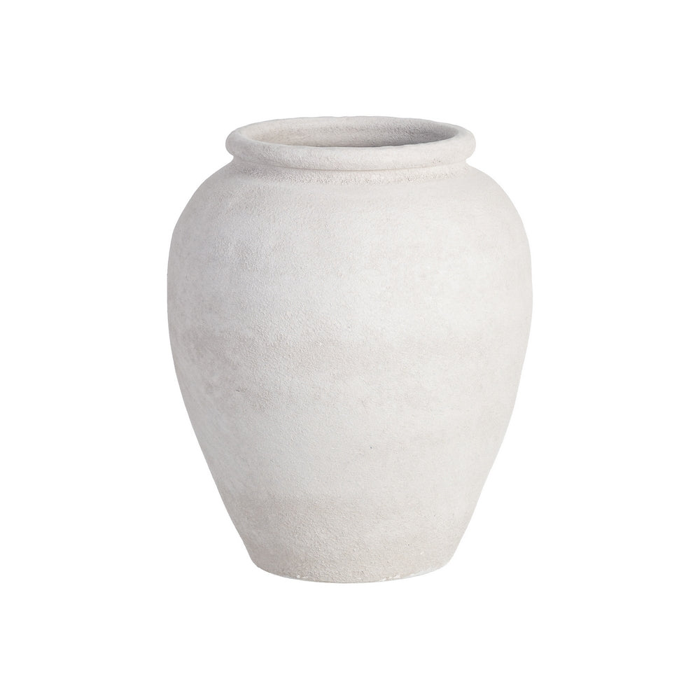MACETERO BLANCO CERÁMICA DECORACIÓN 30 X 30 X 40 CM