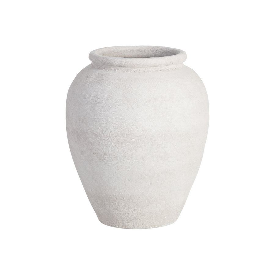 MACETERO BLANCO CERÁMICA DECORACIÓN 30 X 30 X 40 CM