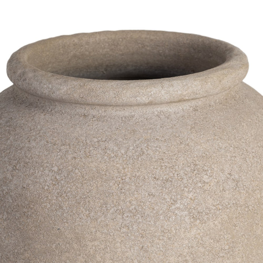 MACETERO CREMA CERÁMICA DECORACIÓN 36 X 36 X 50 CM
