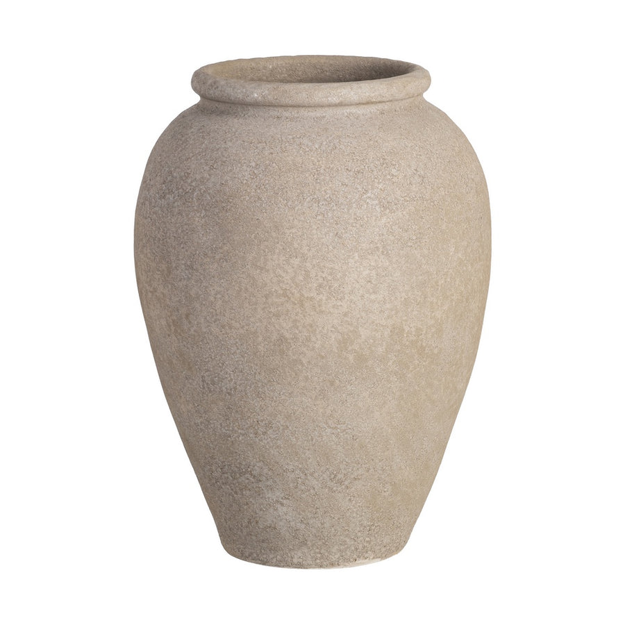 CREAM CERAMIC POT DECORATION 36 X 36 X 50 CM