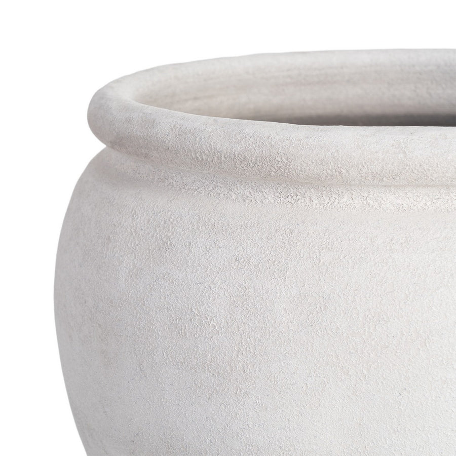 WHITE CERAMIC PLANTER DECORATION 35 X 35 X 34 CM