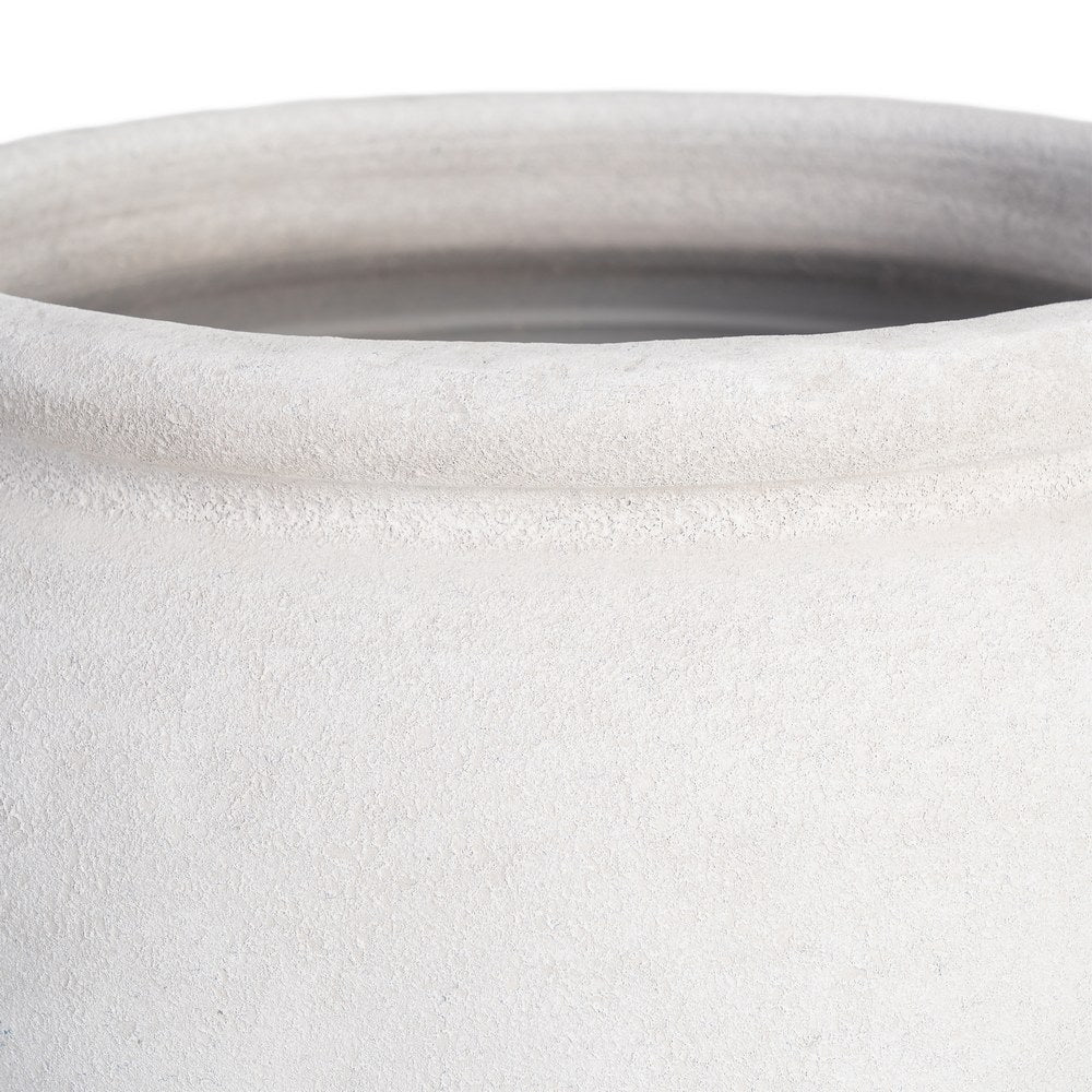 MACETERO BLANCO CERÁMICA DECORACIÓN 35 X 35 X 34 CM