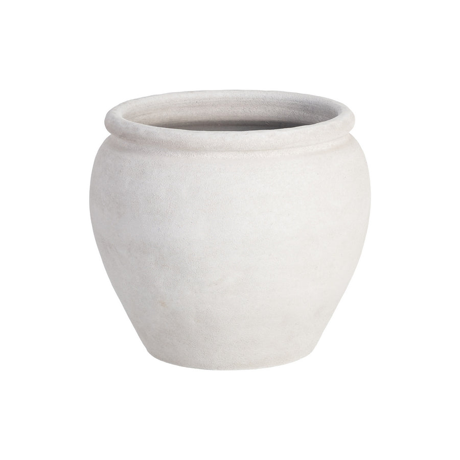MACETERO BLANCO CERÁMICA DECORACIÓN 35 X 35 X 34 CM