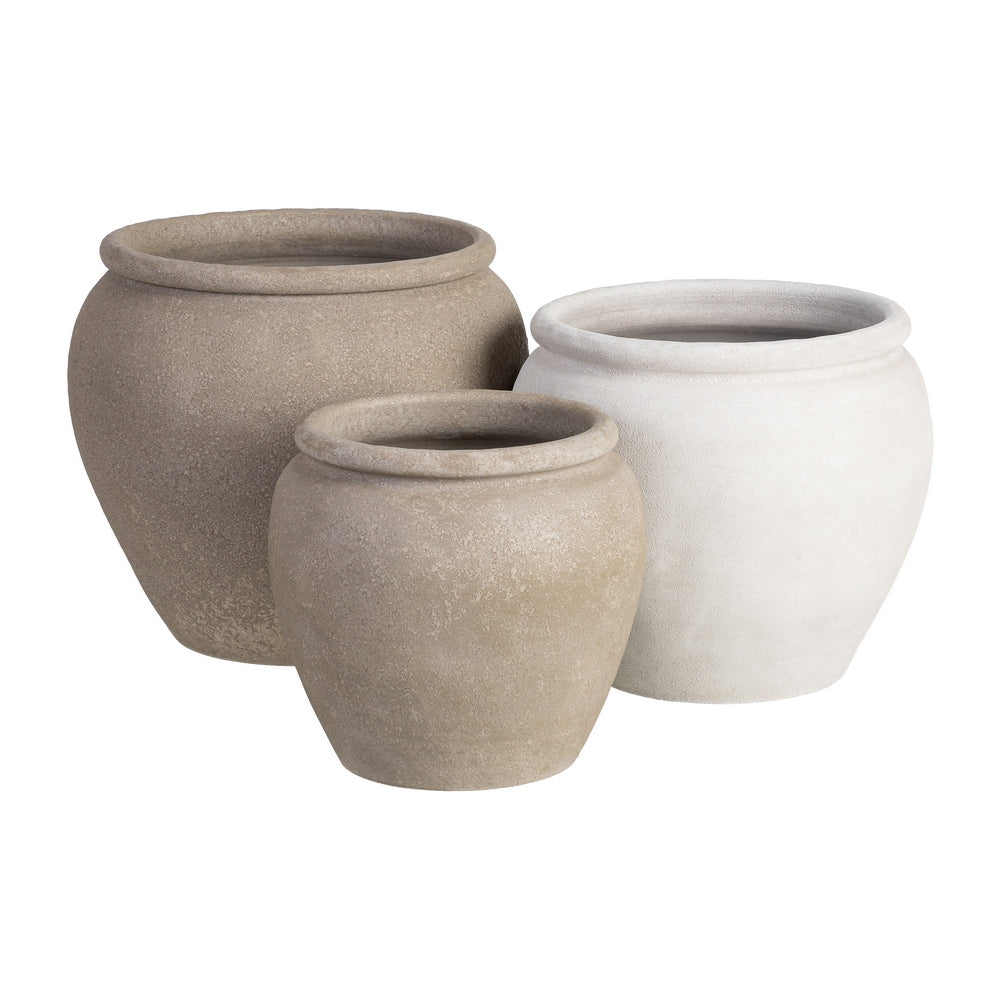 MACETERO CREMA CER�MICA DECORACI�N 40 X 40 X 40 CM