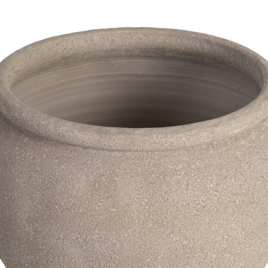 MACETERO CREMA CERÁMICA DECORACIÓN 40 X 40 X 40 CM