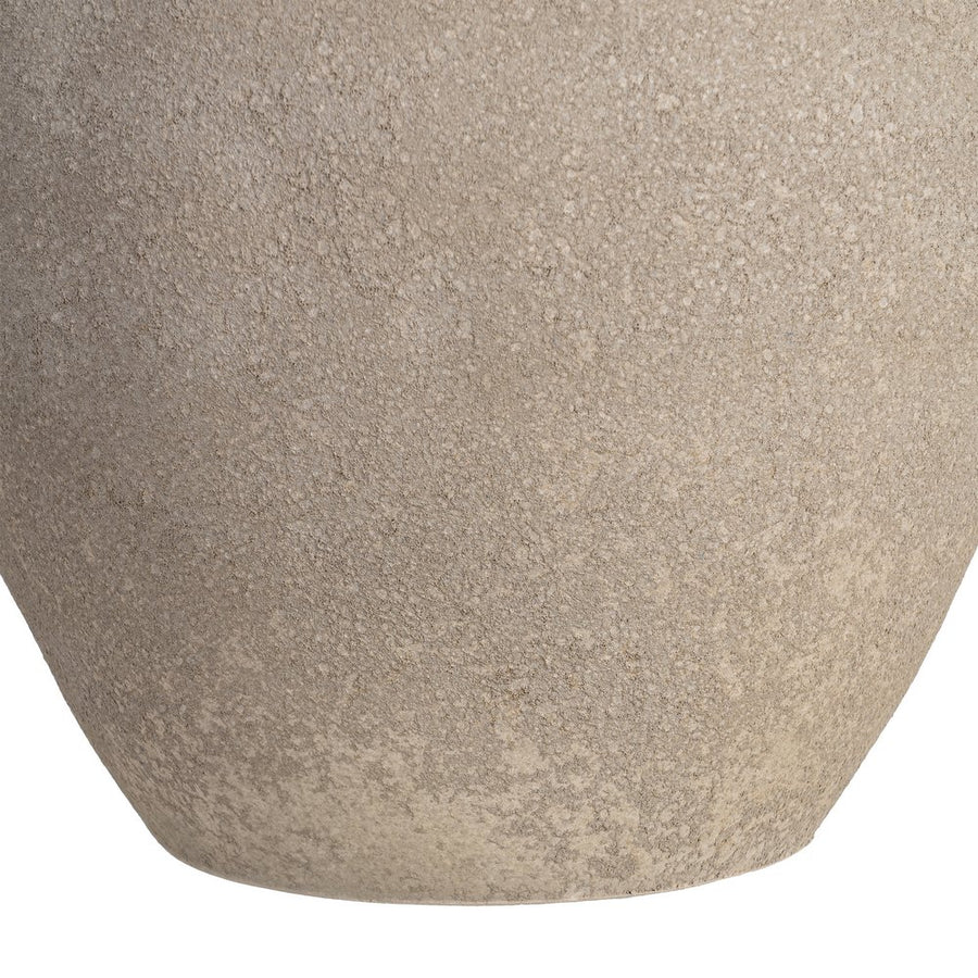 MACETERO CREMA CERÁMICA DECORACIÓN 40 X 40 X 40 CM