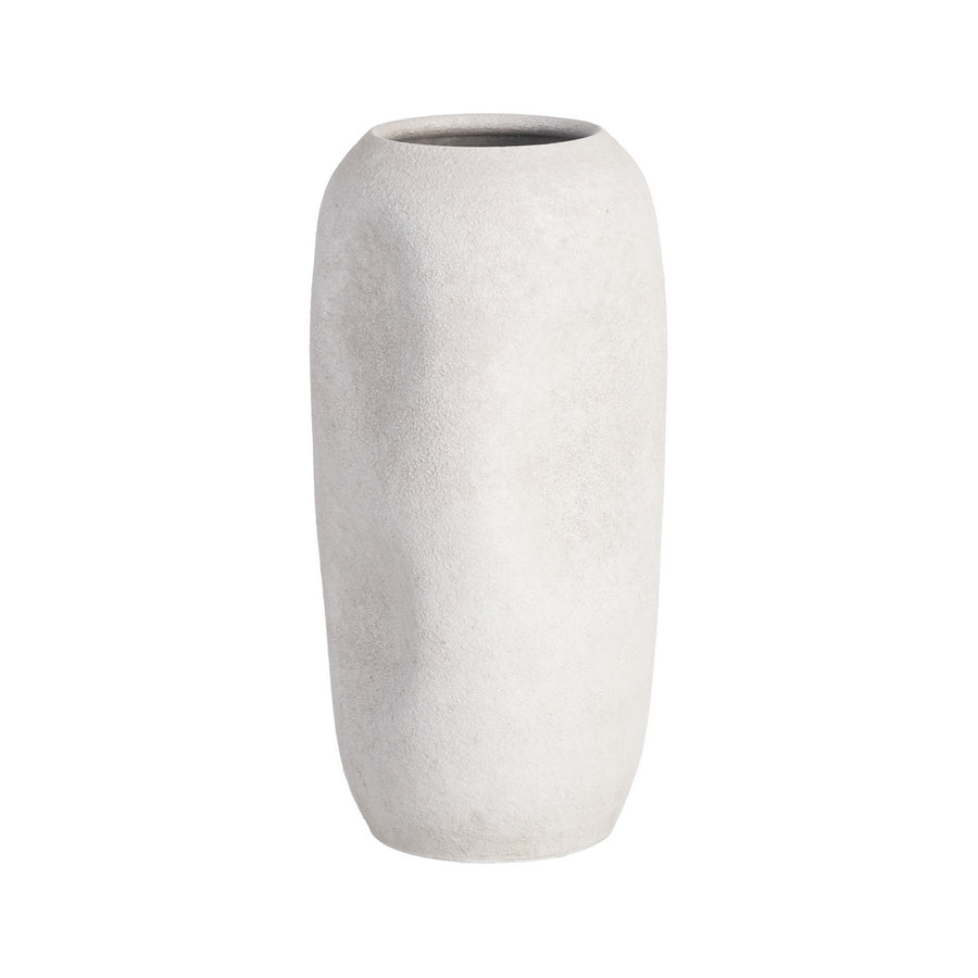WHITE CERAMIC VASE DECORATION 16 X 16 X 40 CM