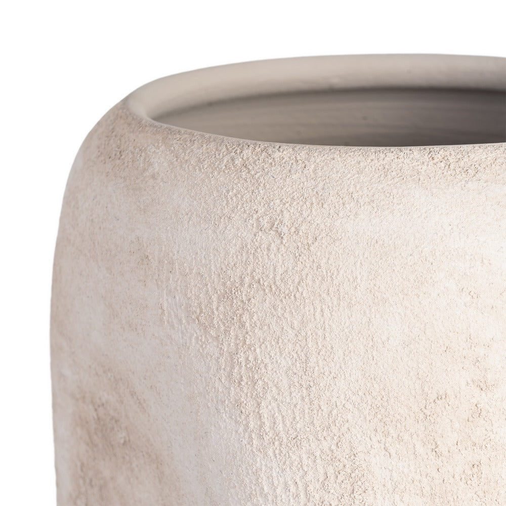 JARRÓN CREMA CERÁMICA DECORACIÓN 18 X 18 X 60 CM