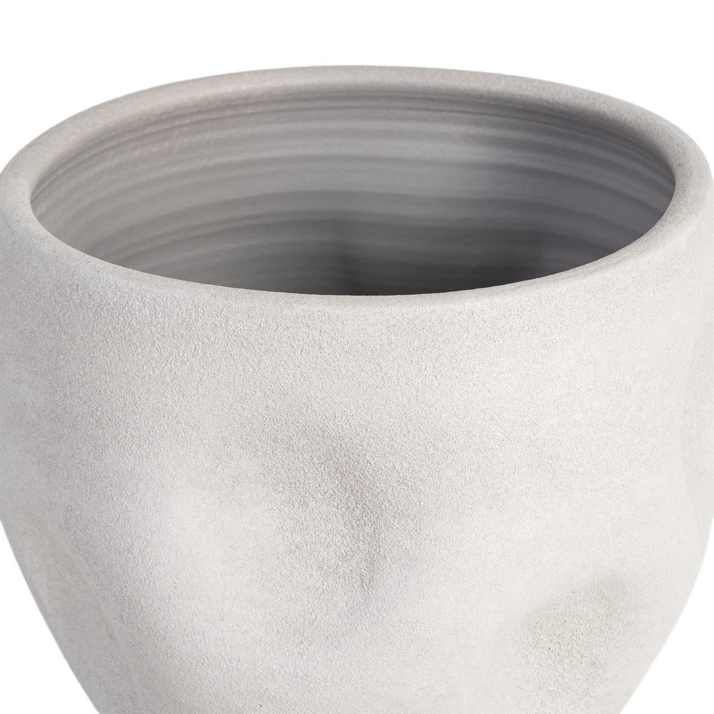 MACETERO BLANCO CERÁMICA DECORACIÓN 35 X 35 X 34 CM