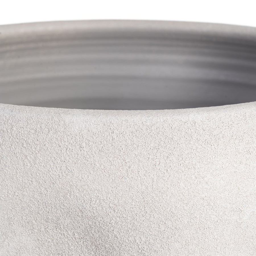 WHITE CERAMIC PLANTER DECORATION 35 X 35 X 34 CM