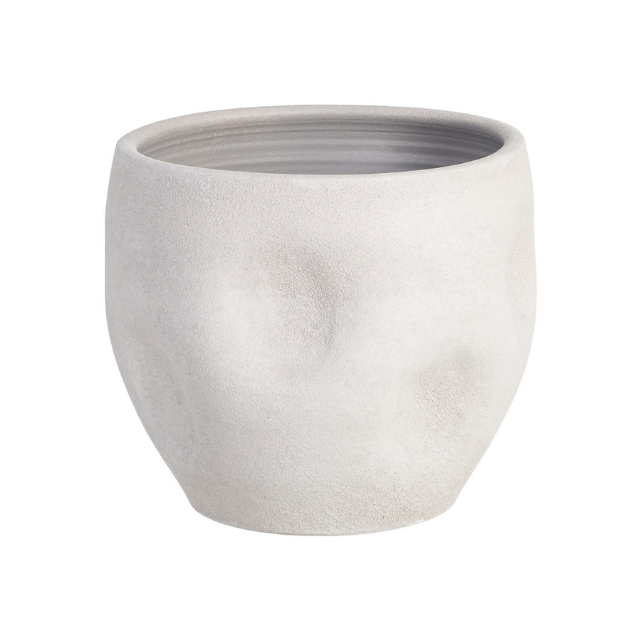 MACETERO BLANCO CERÁMICA DECORACIÓN 35 X 35 X 34 CM