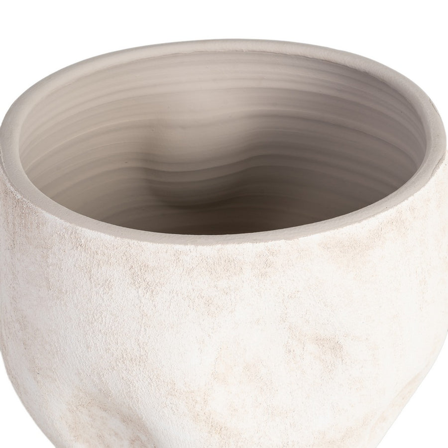 CREAM CERAMIC PLANTER DECORATION 40 X 40 X 40 CM