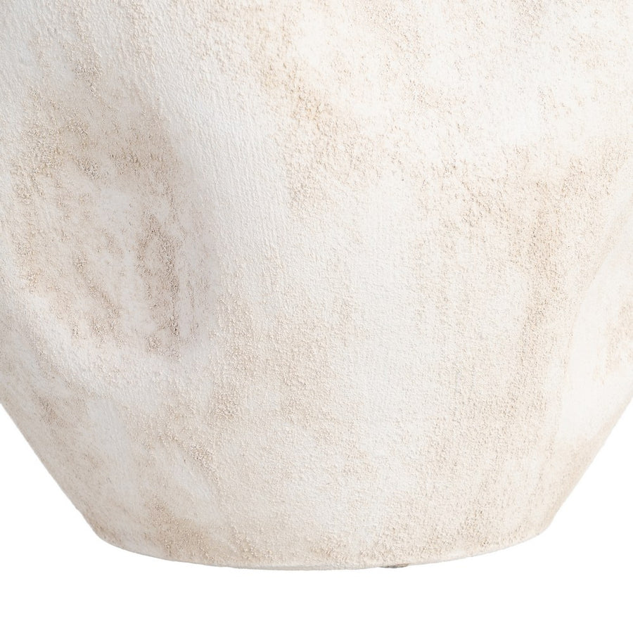 MACETERO CREMA CERÁMICA DECORACIÓN 40 X 40 X 40 CM