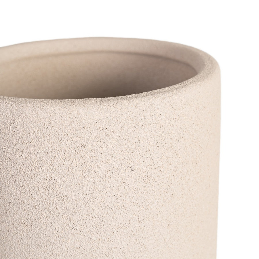 WHITE CERAMIC VASE DECORATION 14 X 14 X 30 CM