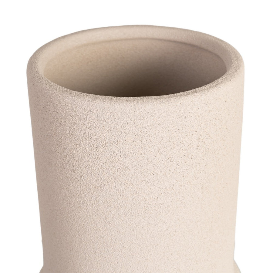 JARRÓN BLANCO CERÁMICA DECORACIÓN 14 X 14 X 30 CM