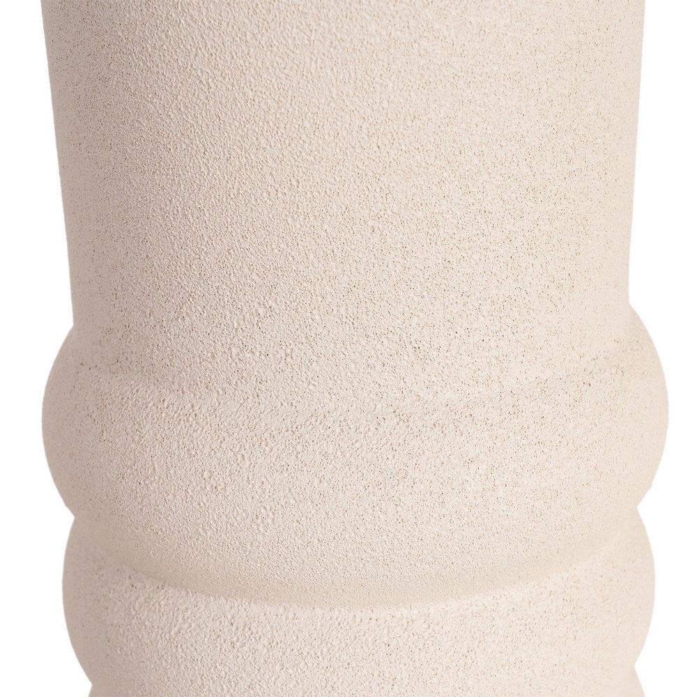 JARRÓN BLANCO CERÁMICA DECORACIÓN 14 X 14 X 30 CM