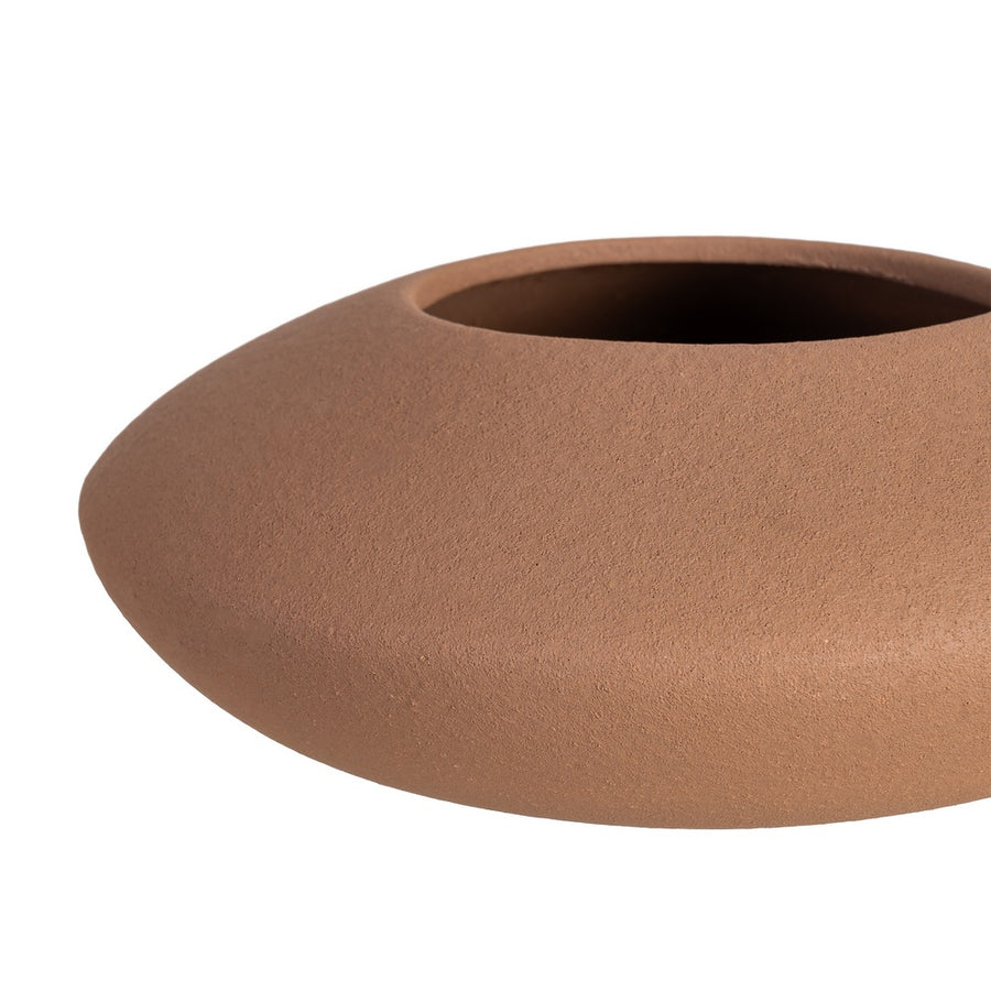 CENTRO MESA MARRÓN CERÁMICA DECORACIÓN 30 X 30 X 11 CM