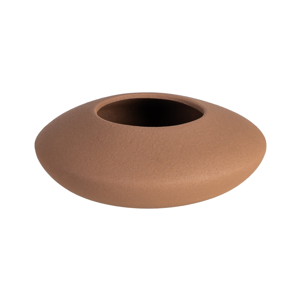 CENTRO MESA MARR�N CER�MICA DECORACI�N 30 X 30 X 11 CM