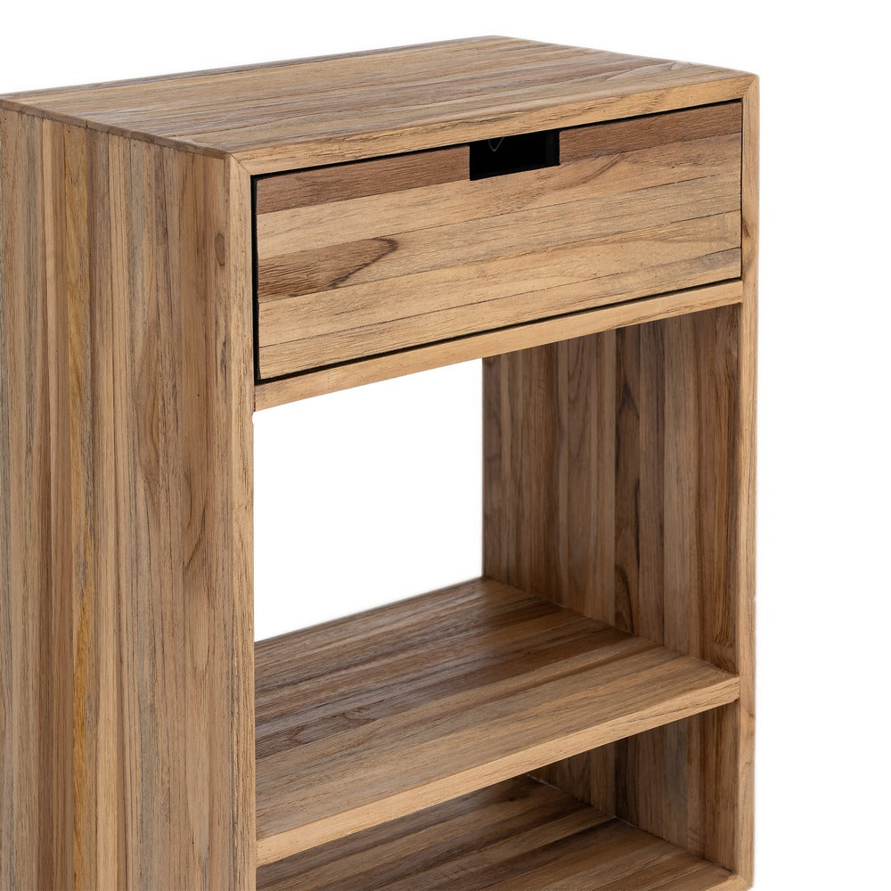 MESITA NATURAL MADERA DE TECA SALÓN 45 X 30 X 60 CM