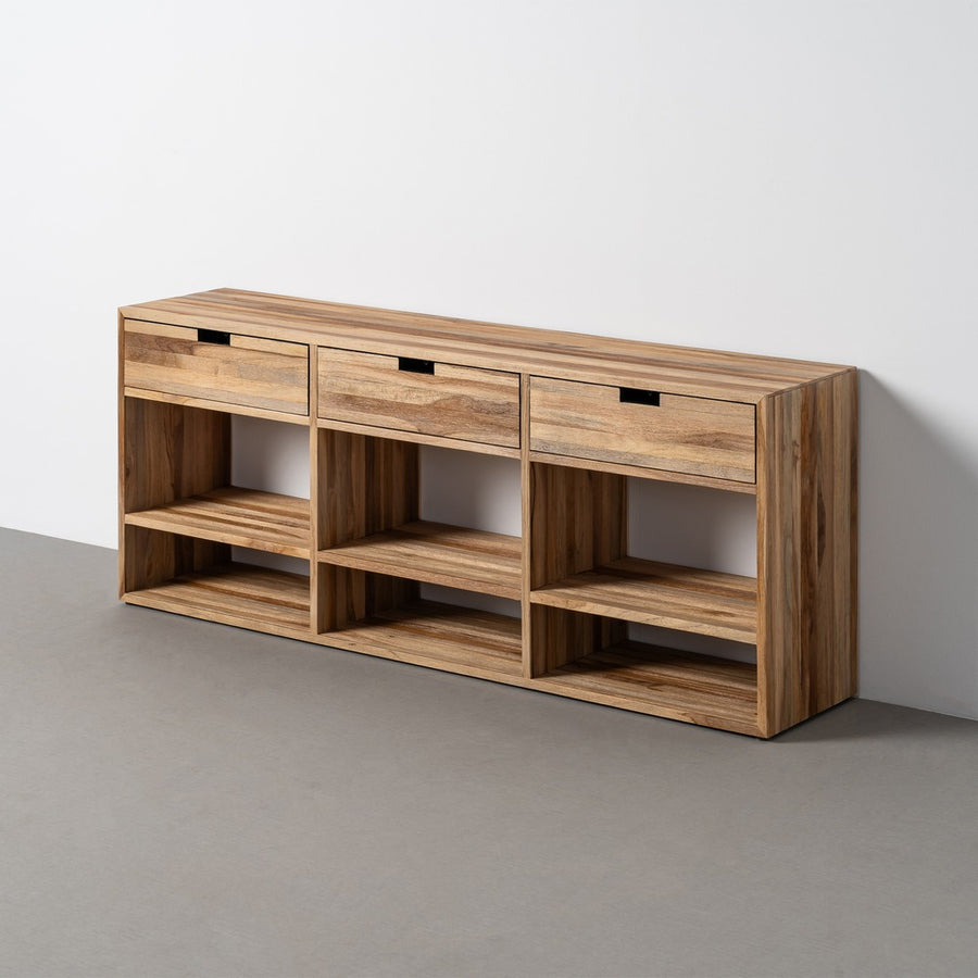 MUEBLE TV NATURAL MADERA DE TECA SALÓN 140 X 30 X 55 CM