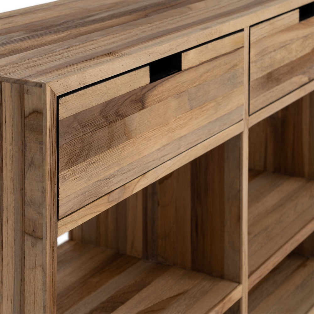 MUEBLE TV NATURAL MADERA DE TECA SAL�N 140 X 30 X 55 CM