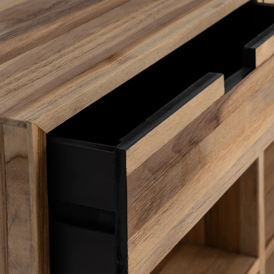 MUEBLE TV NATURAL MADERA DE TECA SALÓN 140 X 30 X 55 CM