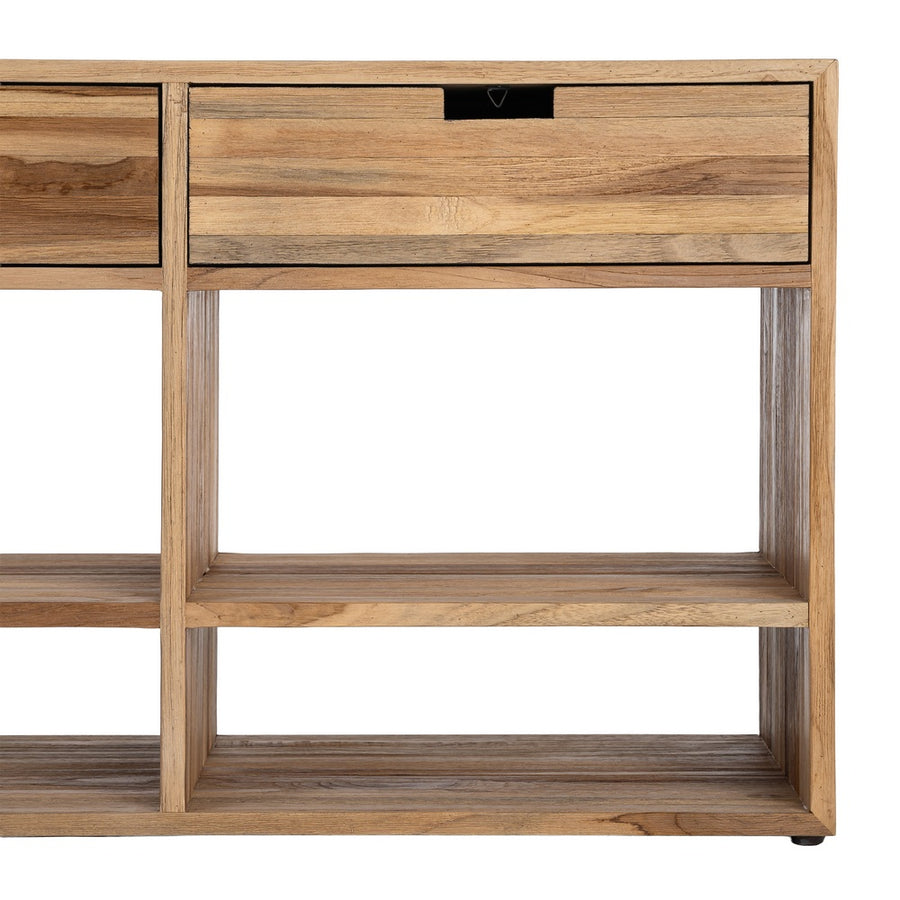 MUEBLE TV NATURAL MADERA DE TECA SALÓN 140 X 30 X 55 CM