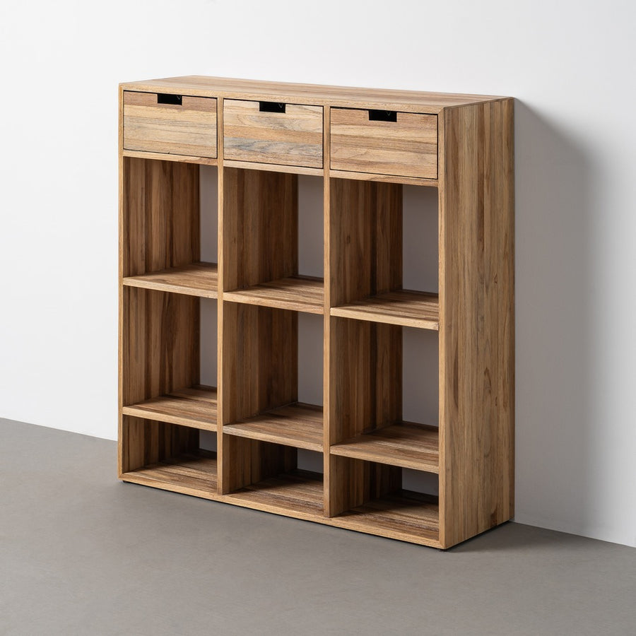 MUEBLE AUXILIAR NATURAL MADERA DE TECA 96 X 30 X 98 CM