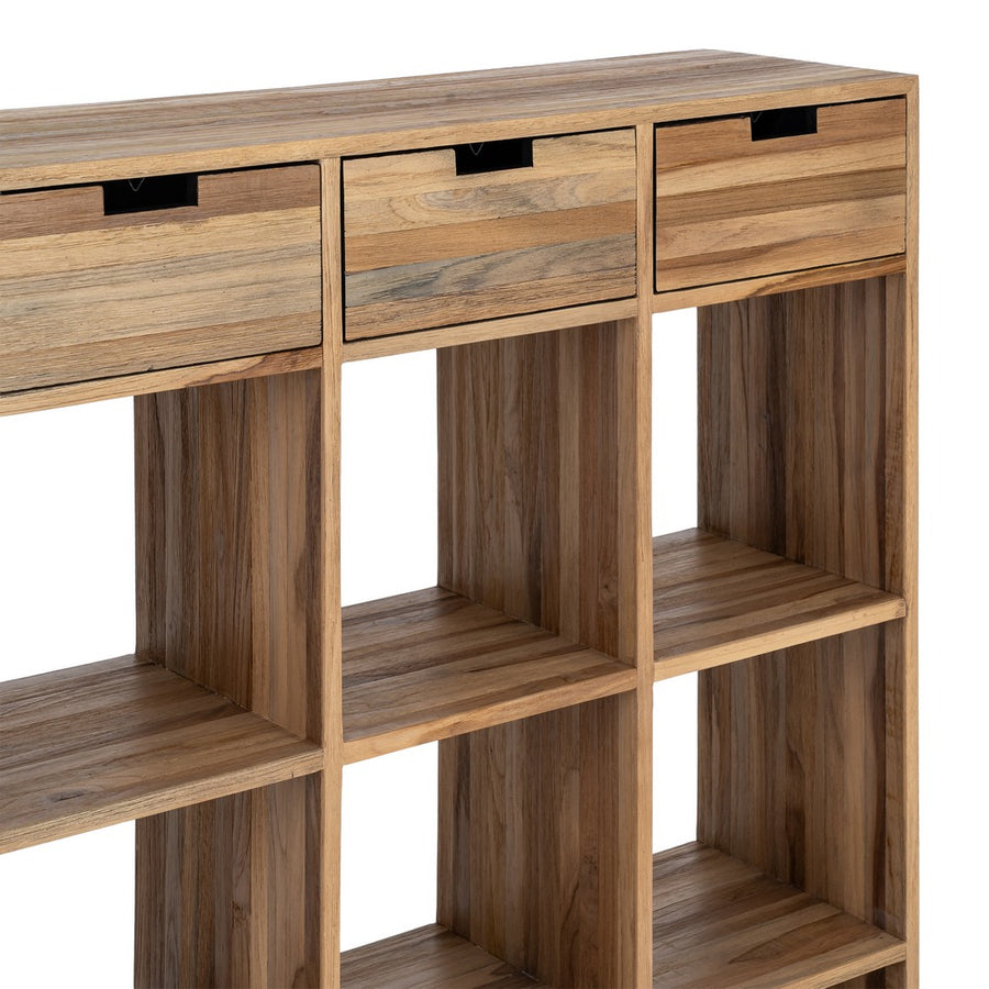 MUEBLE AUXILIAR NATURAL MADERA DE TECA 96 X 30 X 98 CM