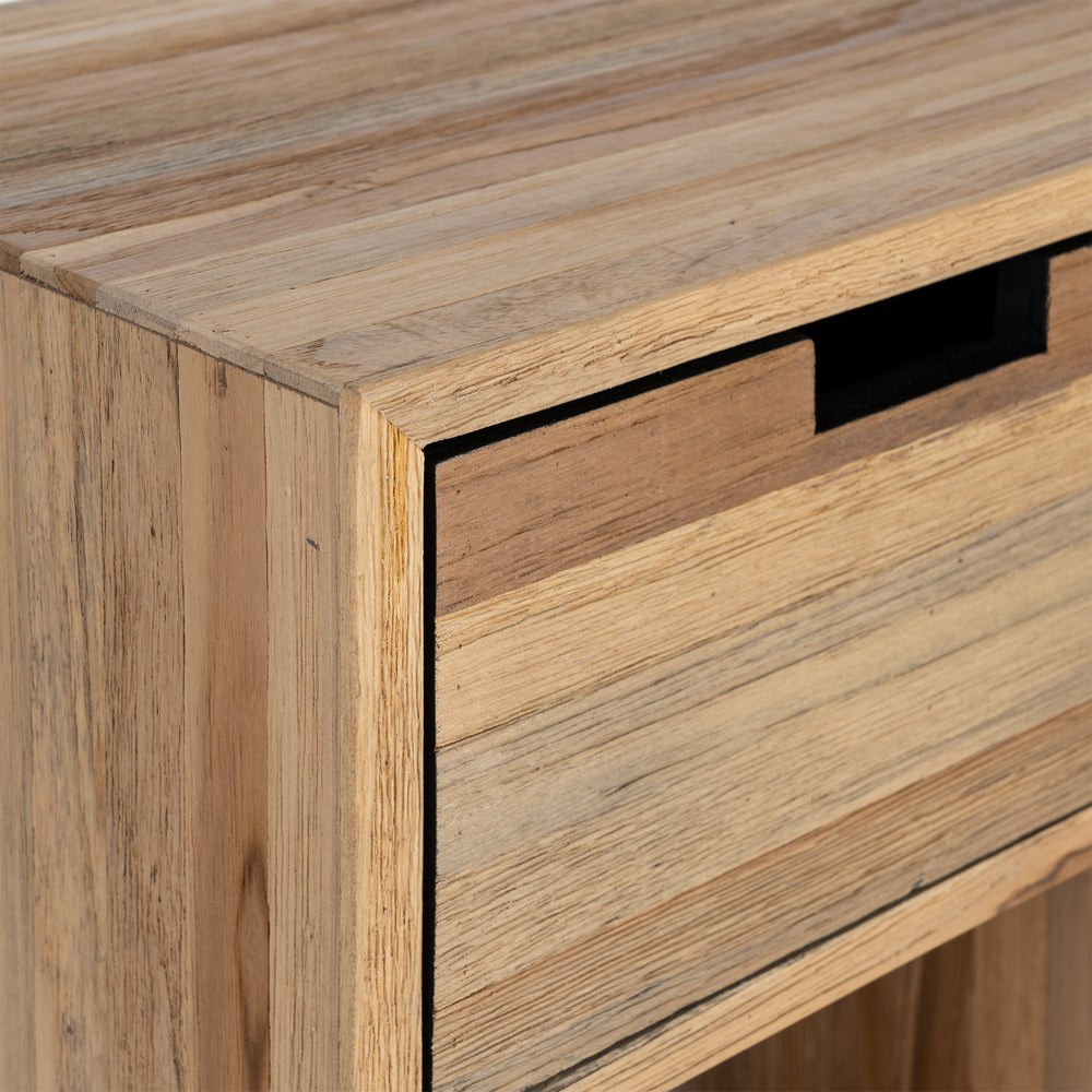 MUEBLE AUXILIAR NATURAL MADERA DE TECA 96 X 30 X 98 CM