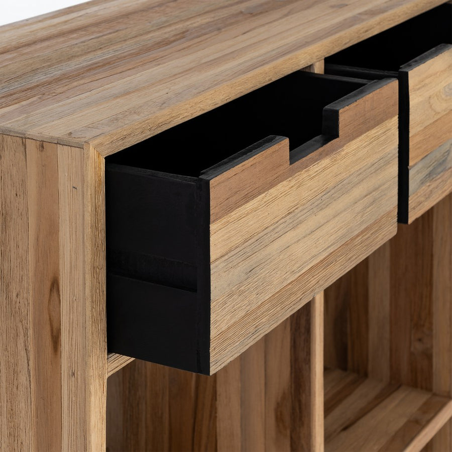 MUEBLE AUXILIAR NATURAL MADERA DE TECA 96 X 30 X 98 CM