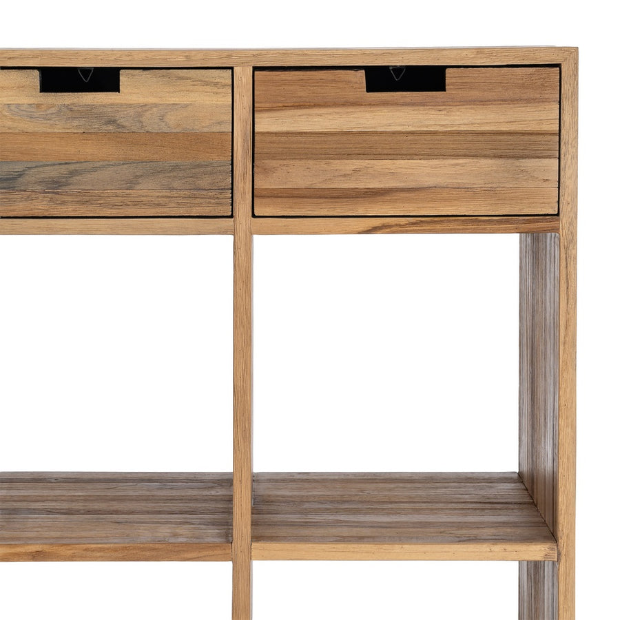 MUEBLE AUXILIAR NATURAL MADERA DE TECA 96 X 30 X 98 CM