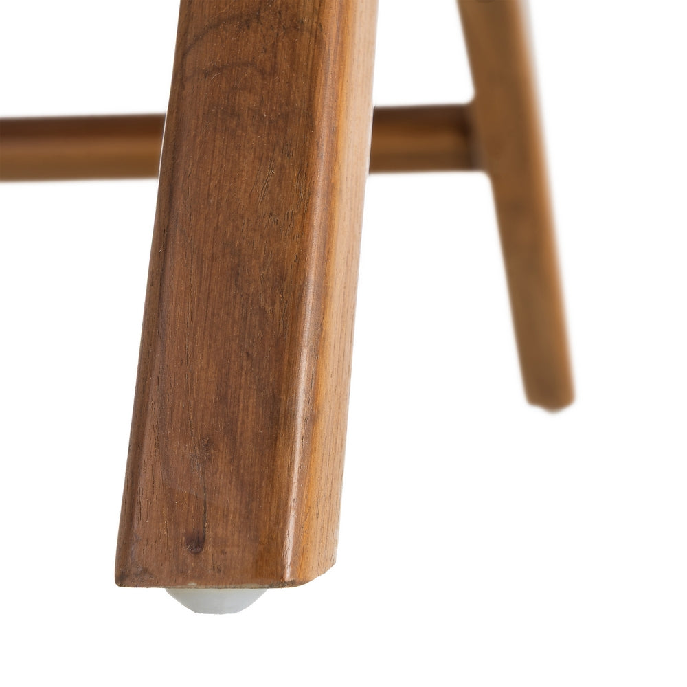 BUTACA MARRÓN MADERA TECA-PIEL SALÓN 74 X 78 X 75 CM
