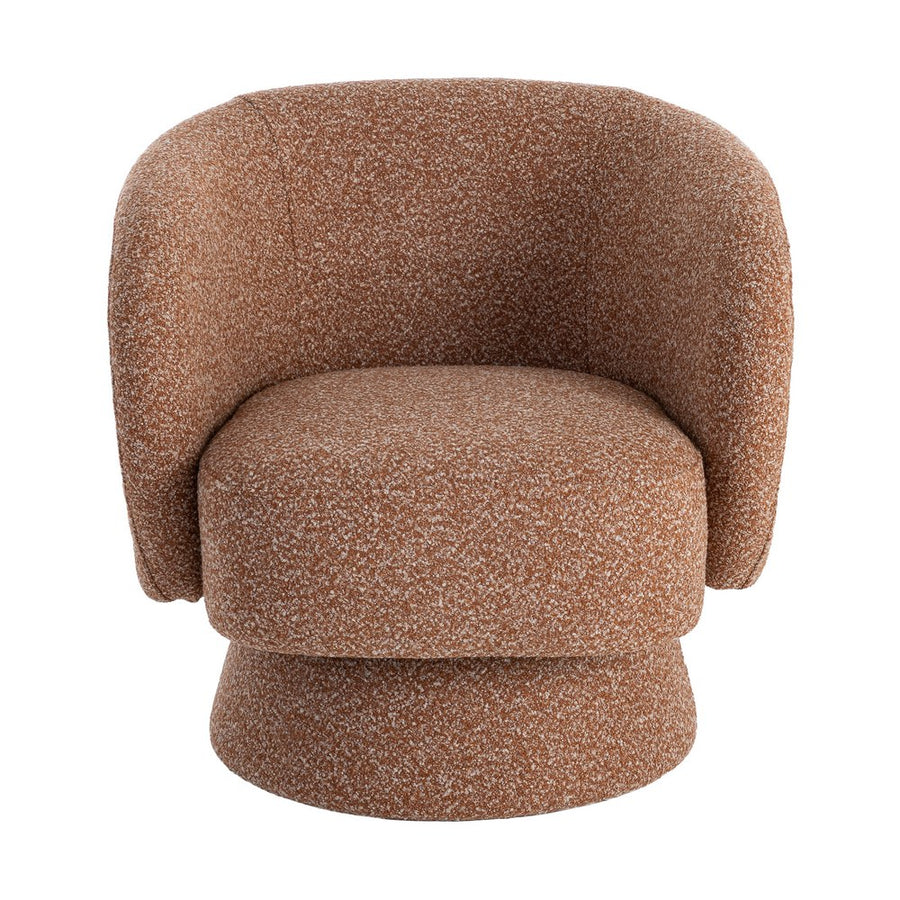 SALMON FABRIC SWIVEL ARMCHAIR LIVING ROOM 78 X 79 X 77 CM