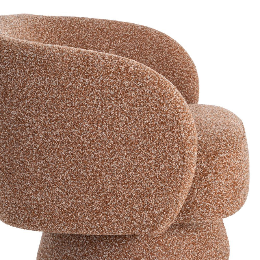 SALMON FABRIC SWIVEL ARMCHAIR LIVING ROOM 78 X 79 X 77 CM