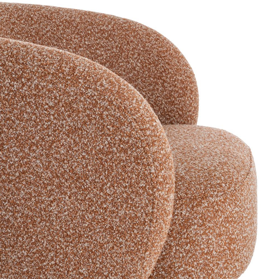 SALMON FABRIC SWIVEL ARMCHAIR LIVING ROOM 78 X 79 X 77 CM