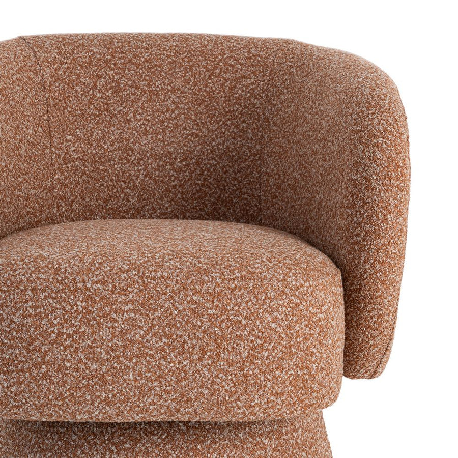 SALMON FABRIC SWIVEL ARMCHAIR LIVING ROOM 78 X 79 X 77 CM