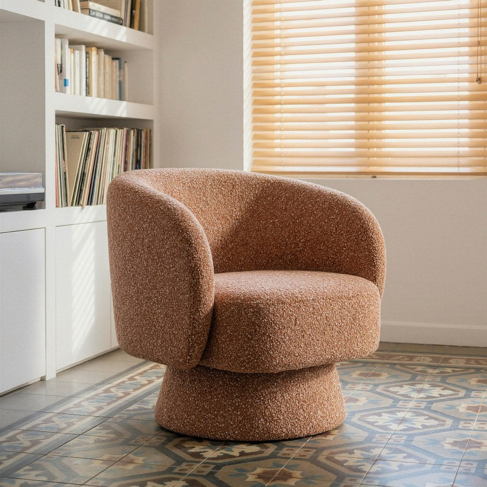 SILLÓN GIRATORIO SALMÓN TEJIDO SALÓN 78 X 79 X 77 CM