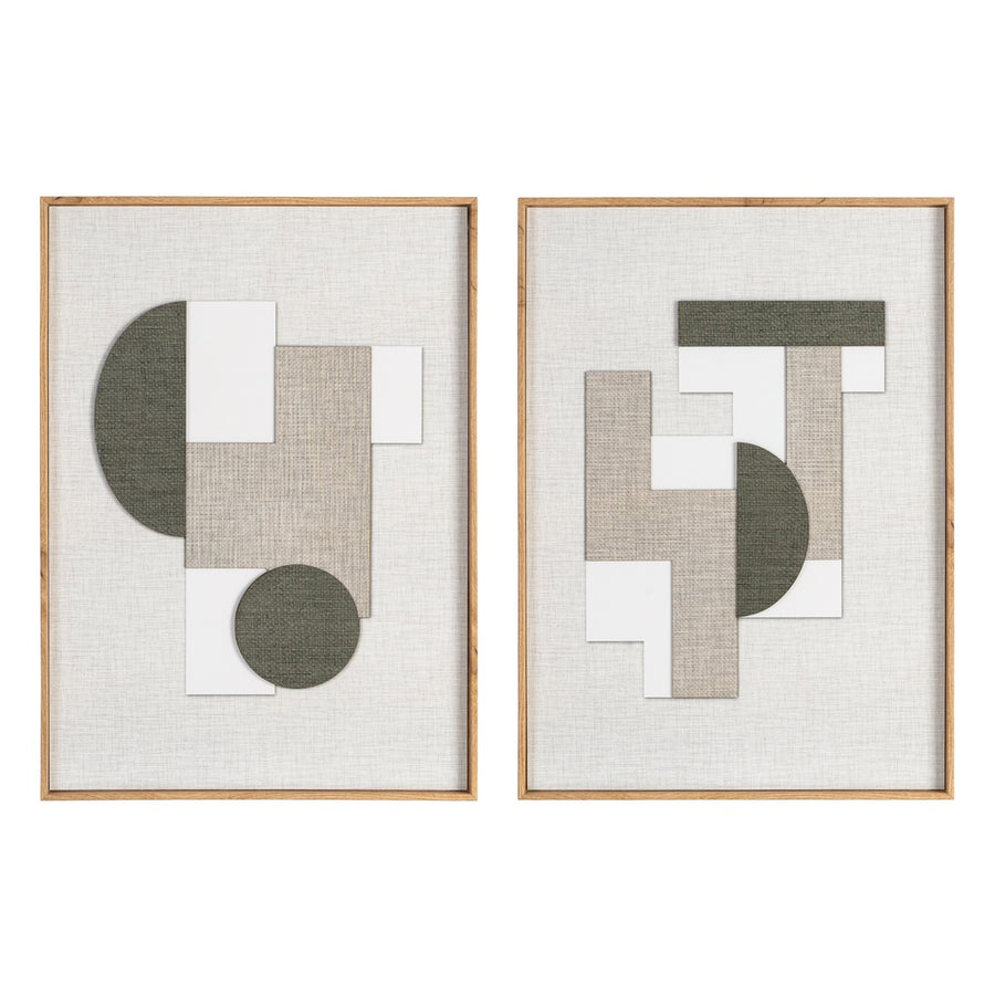 CUADRO MIX TALLADO&PRINT 2/M VERDE 52 X 3,50 X 72 CM