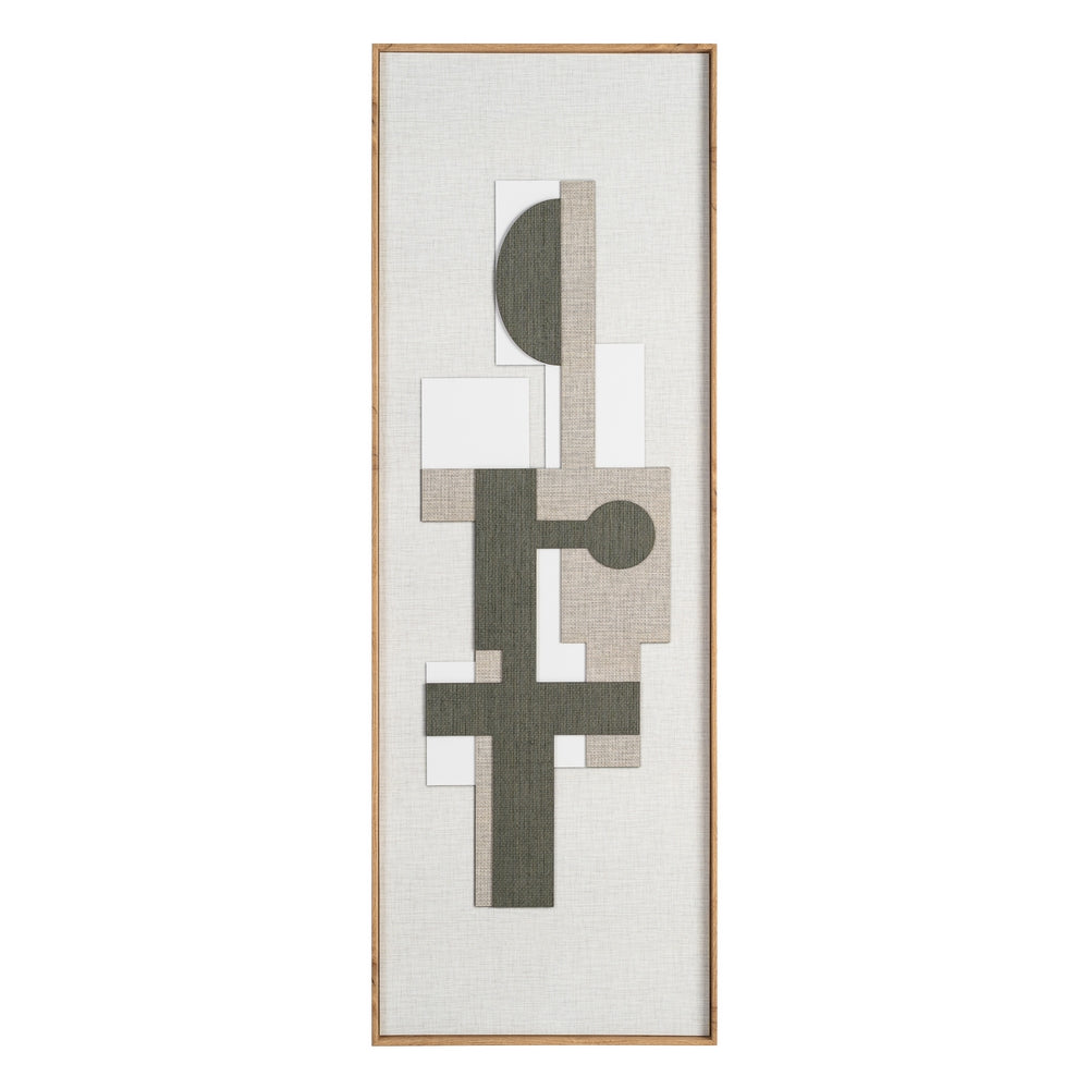 CARVED & PRINT MIX WOODEN FRAME GREEN 152 X 3.50 X 52 CM
