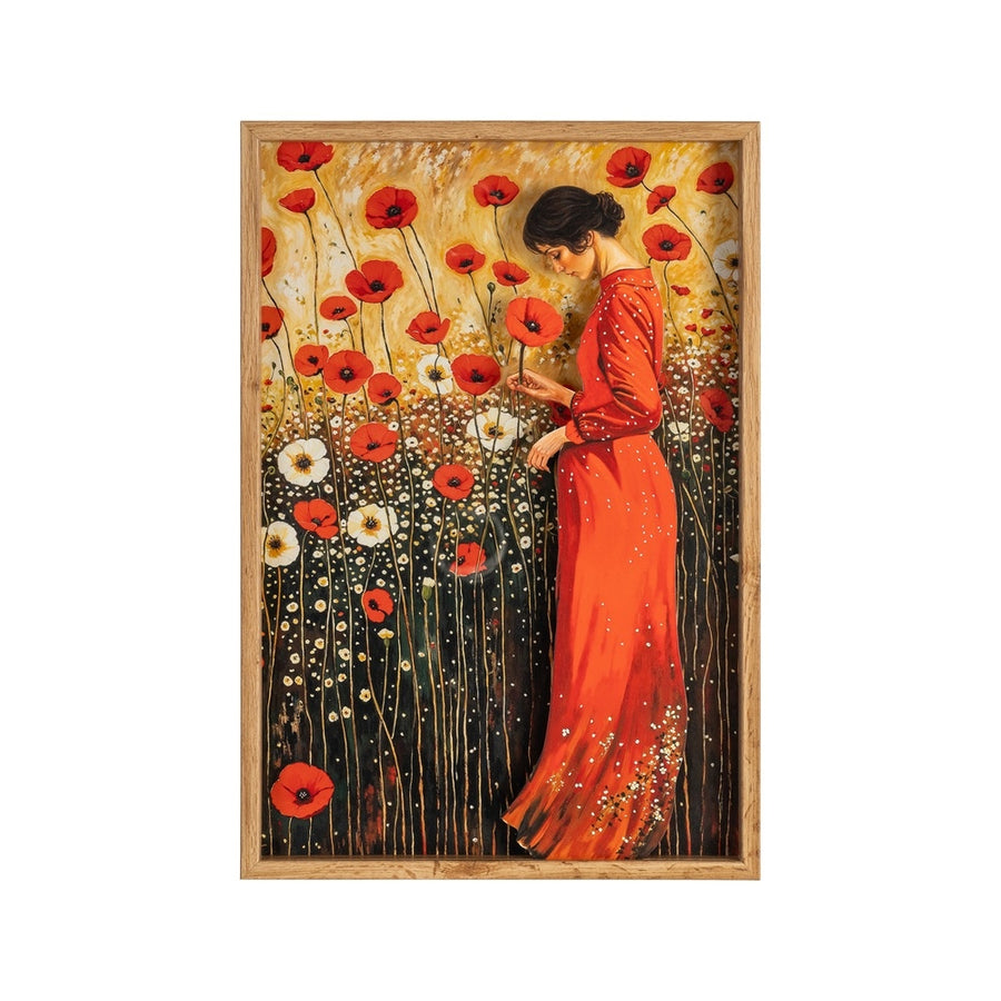 FRAMED WOMAN WOOD-GLASS PRINTED 43 X 3.50 X 63 CM